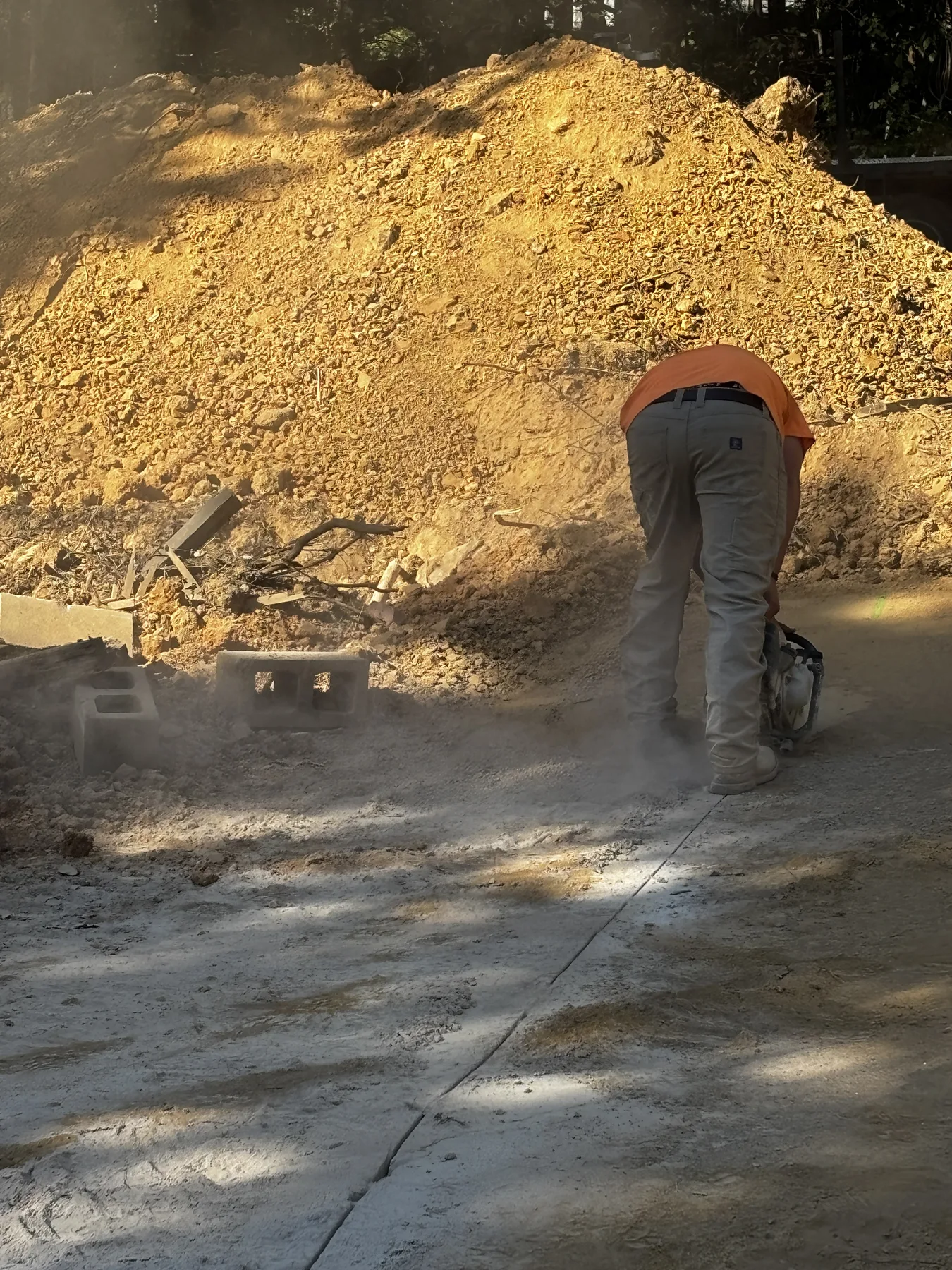 Concrete cutting during a DCG Land Management job